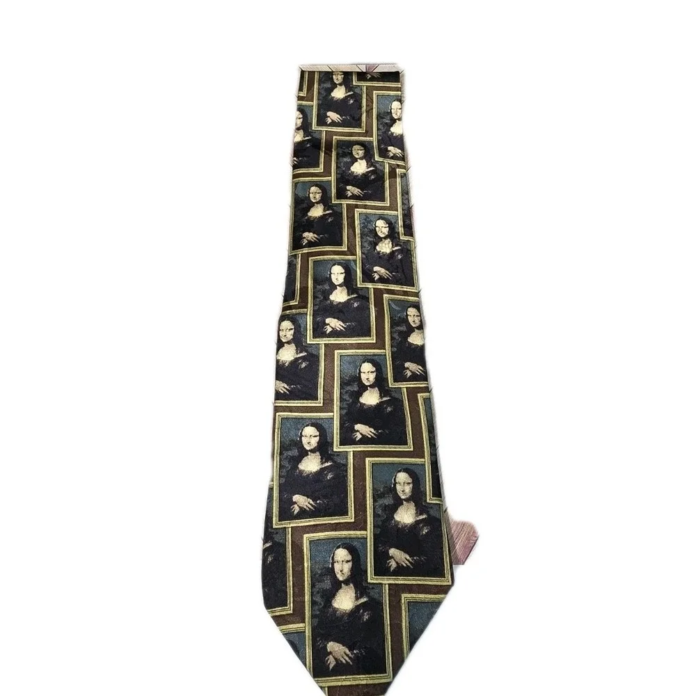 RM Style Mona Lisa & Star Trek Vintage Silk Ties Lot of 2 Men's‎ 1995